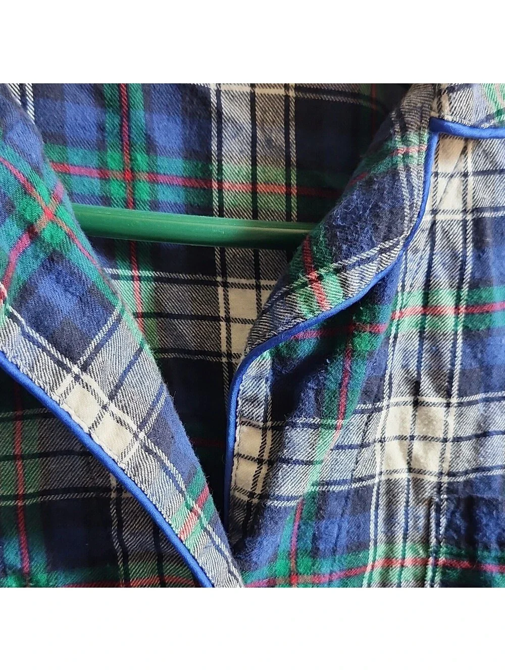 Lauren Ralph Lauren Mens M Cotton Flannel Plaid Pajama Top Button Front